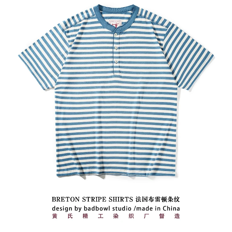 American Retro Sea Soul Shirt 270g Heavy Cotton T-shirt Men's Casual Round Neck Short Sleeve T-shirt Striped Base T-shirt
American Retro Sea Soul Shirt 270g Heavy Cotton T-shirt Men's Casual Round Neck Short Sleeve T-shirt Striped Base T-shirt