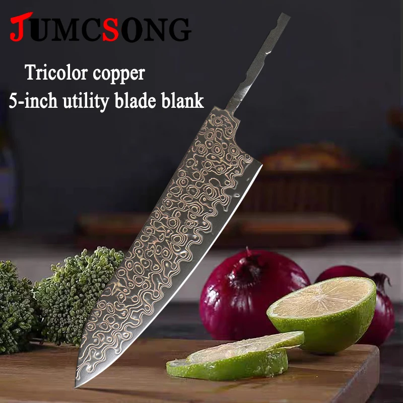 JUMCSONG Tricolor Copper 5-inch Utility Knife Blank Semi-finished Product DIY Fruit Knife Kitchenware Assembly Accessories
JUMCSONG Tricolor Copper 5-inch Utility Knife Blank Semi-finished Product DIY Fruit Knife Kitchenware Assembly Accessories