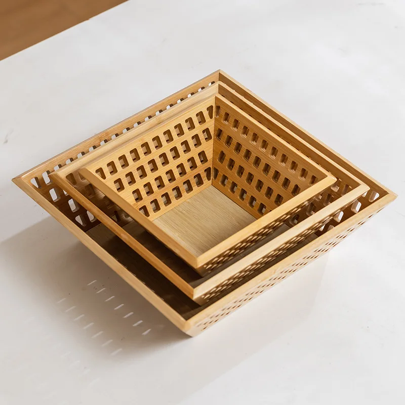 Hollow bamboo fruit basket, simple wooden bread fruit display rack, bread frame tray, storage basket storage tray
Hollow bamboo fruit basket, simple wooden bread fruit display rack, bread frame tray, storage basket storage tray