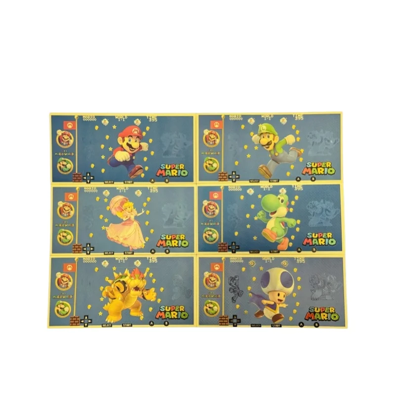MINISO 6 Types Hot Sale Super Mario Banknote Anime Gold Banknote in 24k Gold Plated For Collection
MINISO 6 Types Hot Sale Super Mario Banknote Anime Gold Banknote in 24k Gold Plated For Collection