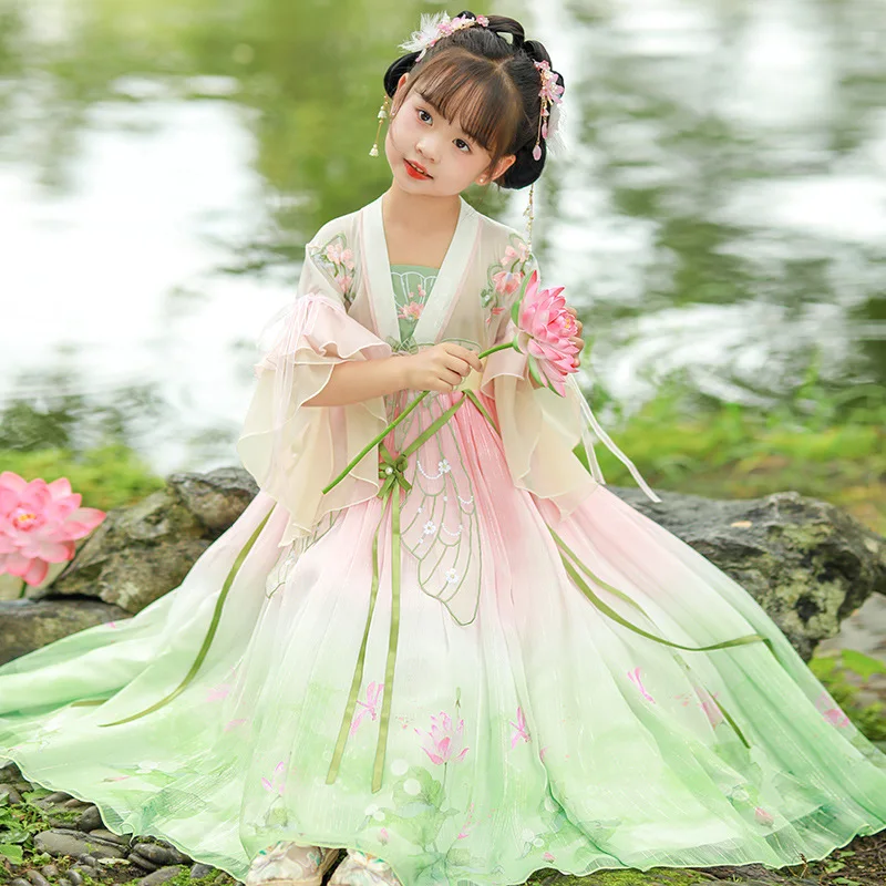 Summer New Girls Ancient Hanfu Kids Chinese Traditional Perform Dress Fairy Clothes Vestidos Cosplay Children Carnival Costume
Summer New Girls Ancient Hanfu Kids Chinese Traditional Perform Dress Fairy Clothes Vestidos Cosplay Children Carnival Costume