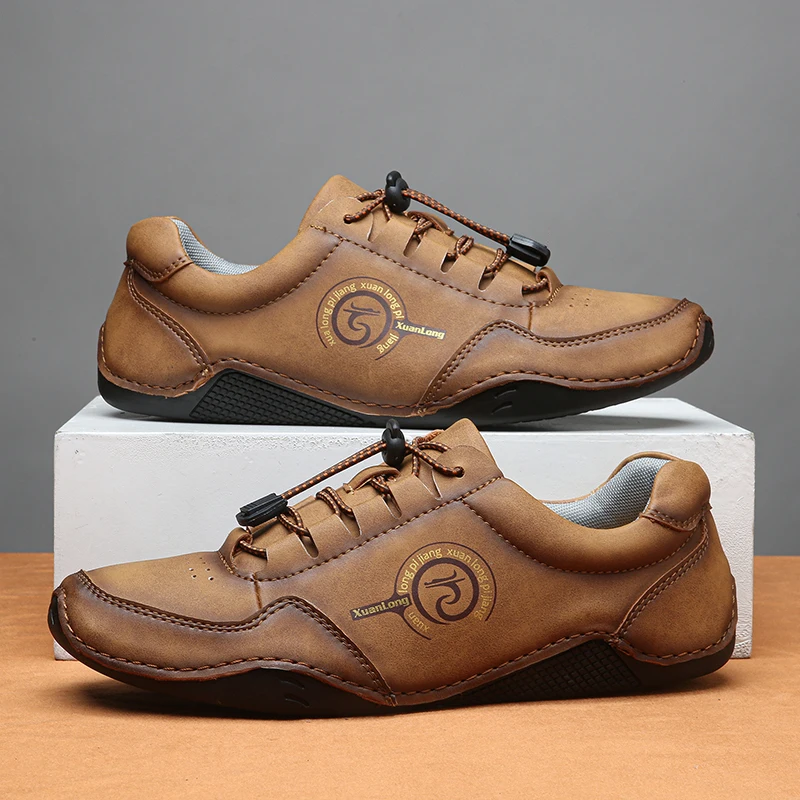 Men's Fashion Casual Loafers Comfortable Leather Soft Sole Elastic Slip-On Sneakers Suitable for Outdoor Walking Shoes
Men's Fashion Casual Loafers Comfortable Leather Soft Sole Elastic Slip-On Sneakers Suitable for Outdoor Walking Shoes