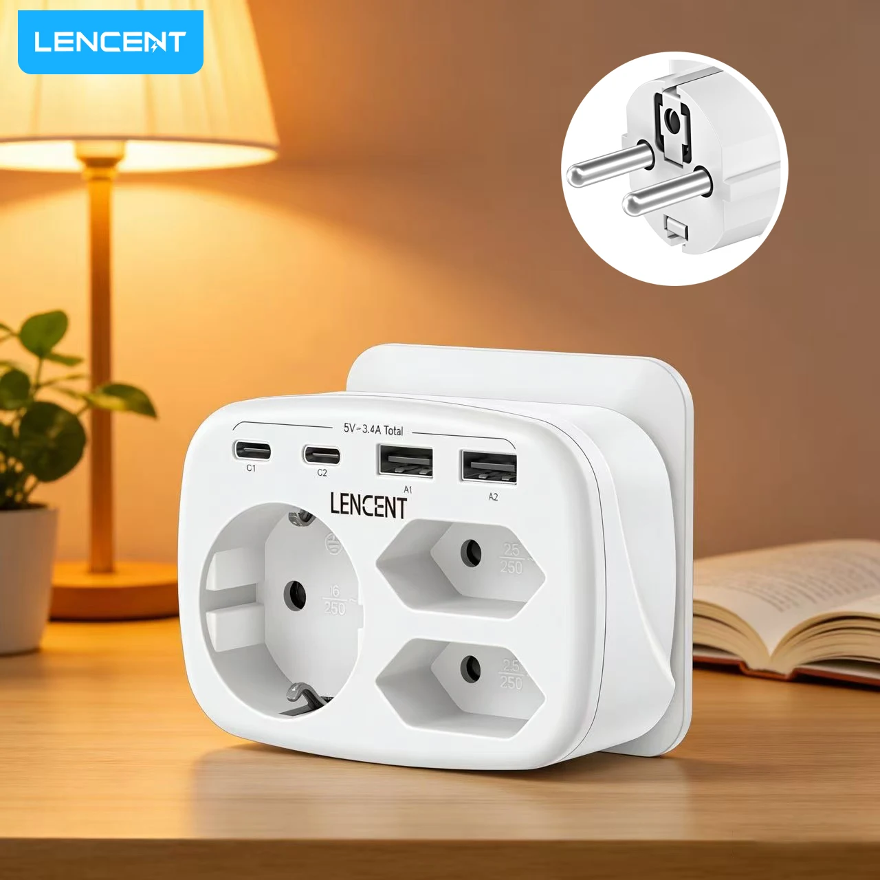 Многонастенный удлинитель вилки LENCENT EU с 3AC +2USB-A + 2USB-C, 4000 Вт, адаптер 7 в 1 для домашнего офиса
Многонастенный удлинитель вилки LENCENT EU с 3AC +2USB-A + 2USB-C, 4000 Вт, адаптер 7 в 1 для домашнего офиса