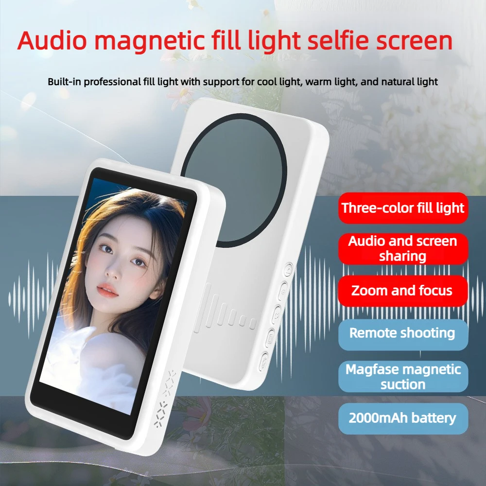 Wireless Magnetic Self Monitor Screen for Using Phone Rear Camera for Phone Selfie Mirroring Vlog Live Stream Video Recording
Wireless Magnetic Self Monitor Screen for Using Phone Rear Camera for Phone Selfie Mirroring Vlog Live Stream Video Recording