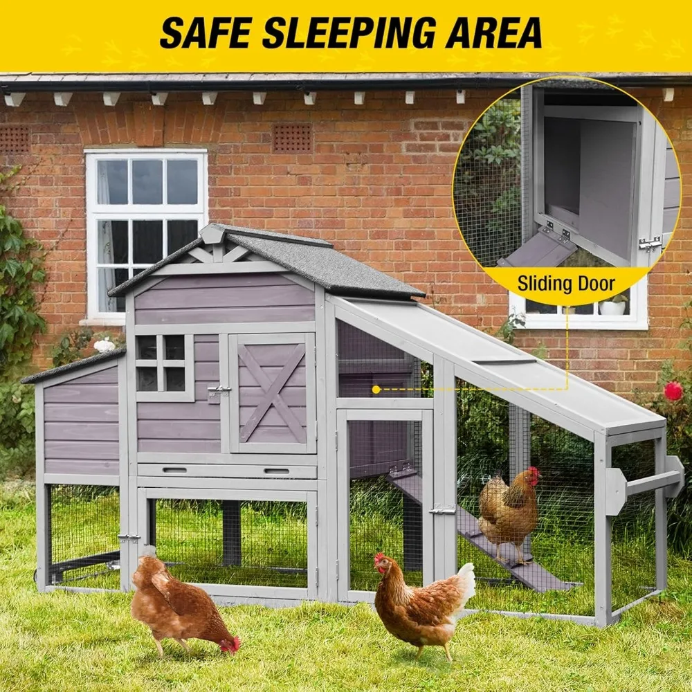 Chicken Coop Mobile Chicken Coop with Large Chicken Coop, Expandable Outdoor Wooden Poultry Cage with Wheels
Chicken Coop Mobile Chicken Coop with Large Chicken Coop, Expandable Outdoor Wooden Poultry Cage with Wheels