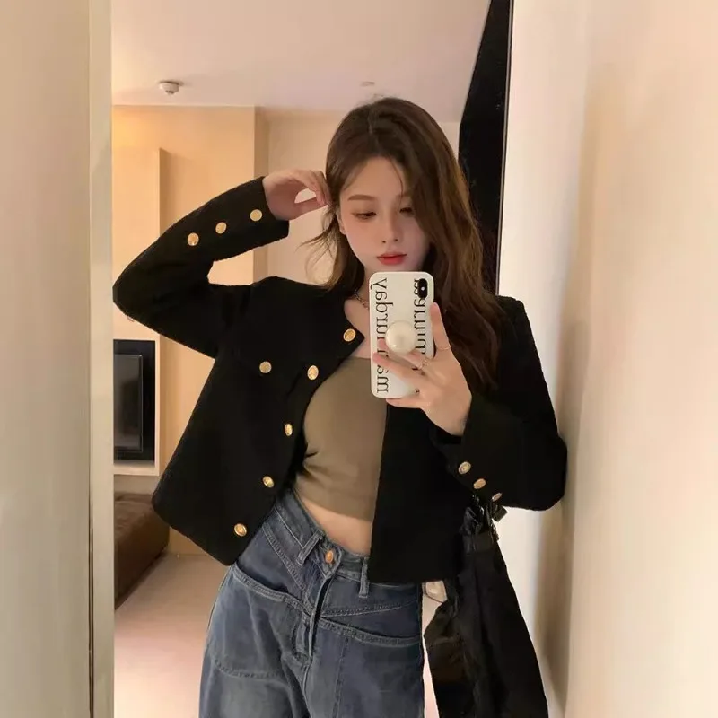 Women's Clothing 2026 Spring Autumn New Round Neck Long Sleeve Coat Single Breasted Solid Color Slimming Fashion Tops Streetwear
Women's Clothing 2026 Spring Autumn New Round Neck Long Sleeve Coat Single Breasted Solid Color Slimming Fashion Tops Streetwear