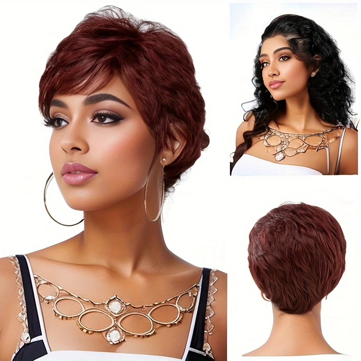 1pc Whole Top Style Synthetic Fiber Head Covering Black Women's Short Curly Wigs with Side Bangs
1pc Whole Top Style Synthetic Fiber Head Covering Black Women's Short Curly Wigs with Side Bangs