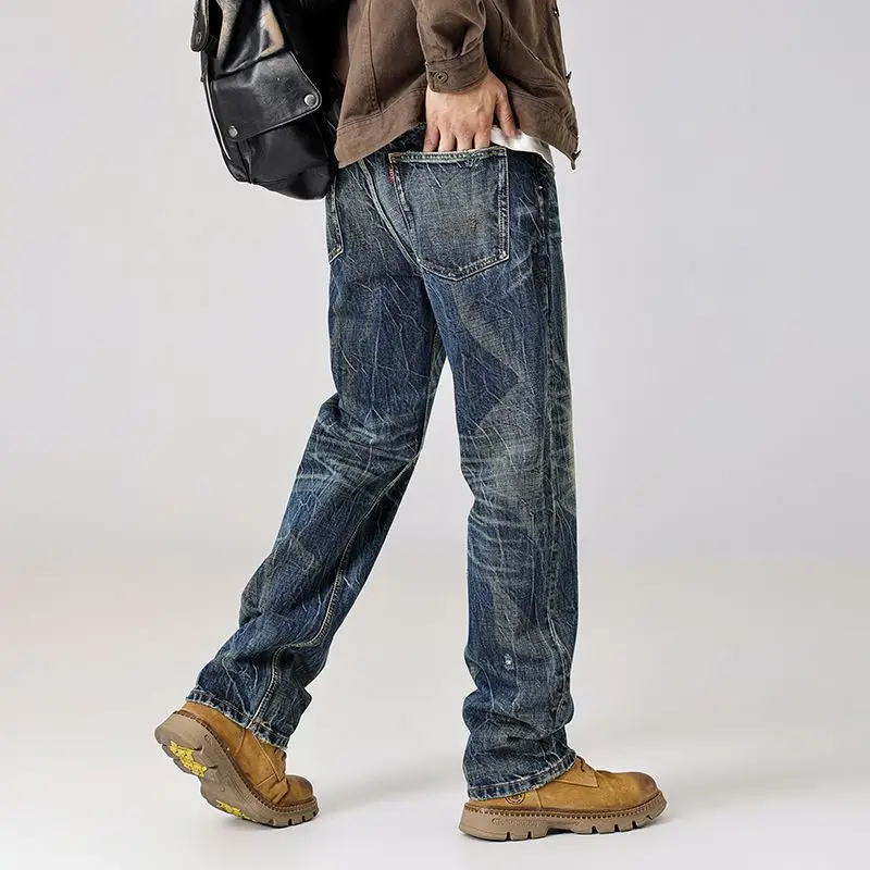 Осенние высококачественные сверхмощные потертые и б/у джинсы для мужчин, свободные, прямые, красивые, уличные модные, модные длинные брюки
Осенние высококачественные сверхмощные потертые и б/у джинсы для мужчин, свободные, прямые, красивые, уличные модные, модные длинные брюки