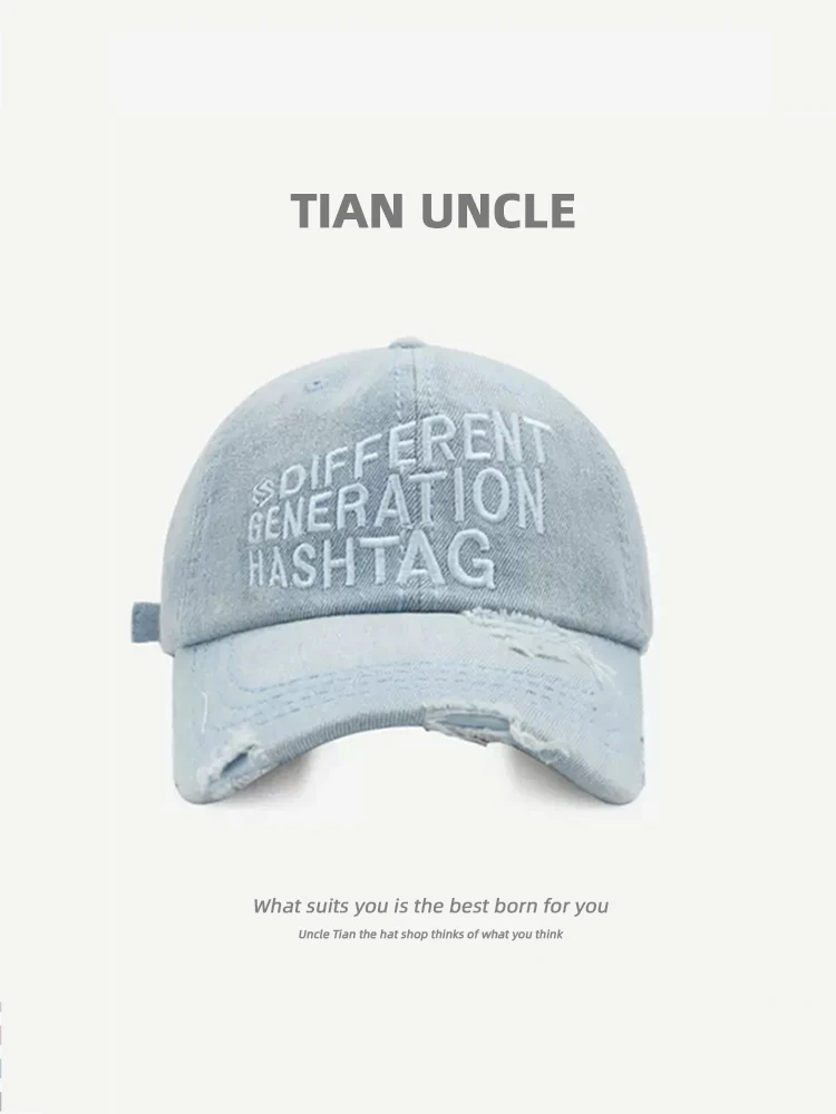 Denim Baseball Cap Men's and Women's Same Summer plus-Sized Deepening Peaked Cap Women
Denim Baseball Cap Men's and Women's Same Summer plus-Sized Deepening Peaked Cap Women