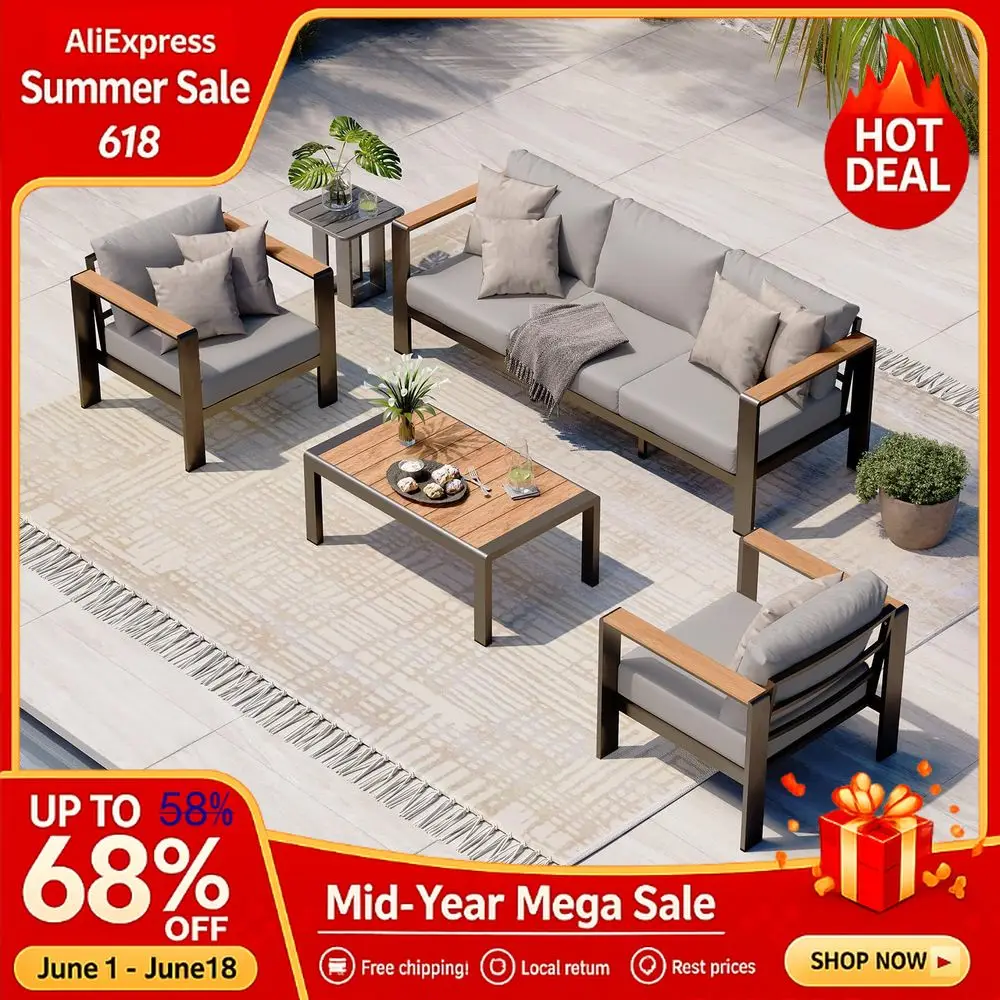 Outdoor Patio Furniture Set Coffee Table, 4 Piece Patio Conversation Sets with Washable Thick Cushions, Outdoor Sectional,Custom
Outdoor Patio Furniture Set Coffee Table, 4 Piece Patio Conversation Sets with Washable Thick Cushions, Outdoor Sectional,Custom