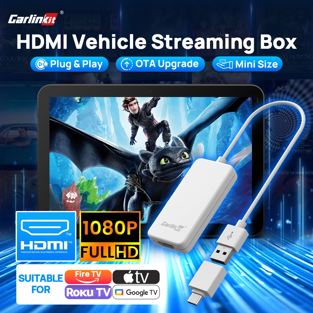CarlinKit CarPlay адаптер HDMI Автомобильная потоковая коробка для Netflix для игровой приставки Fire TV Stick Портативный конвертер HDMI HD Video Box
CarlinKit CarPlay адаптер HDMI Автомобильная потоковая коробка для Netflix для игровой приставки Fire TV Stick Портативный конвертер HDMI HD Video Box