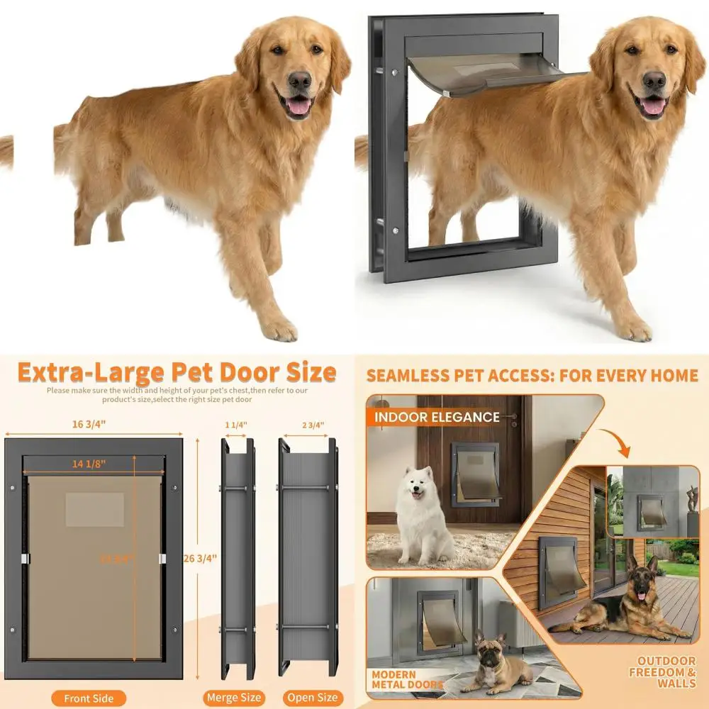 Large Dog X-Large Pet Door with 2-Way Lock, Easy Install, Weatherproof Magnetic Flap - Black
Large Dog X-Large Pet Door with 2-Way Lock, Easy Install, Weatherproof Magnetic Flap - Black