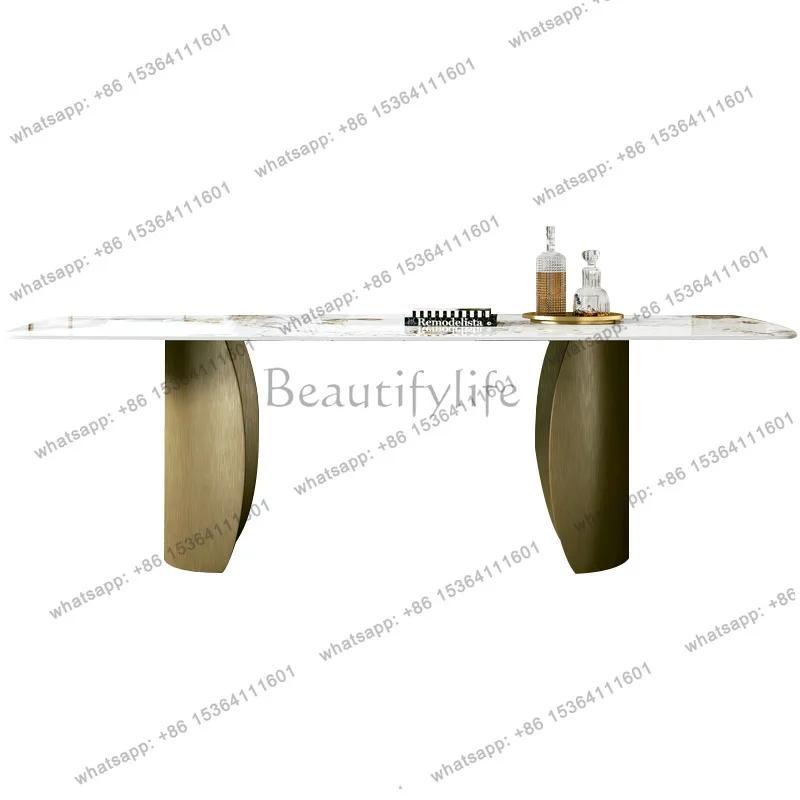 Italian designer light luxury stone slab dining table simple modern rectangular rock slab dining table
Italian designer light luxury stone slab dining table simple modern rectangular rock slab dining table