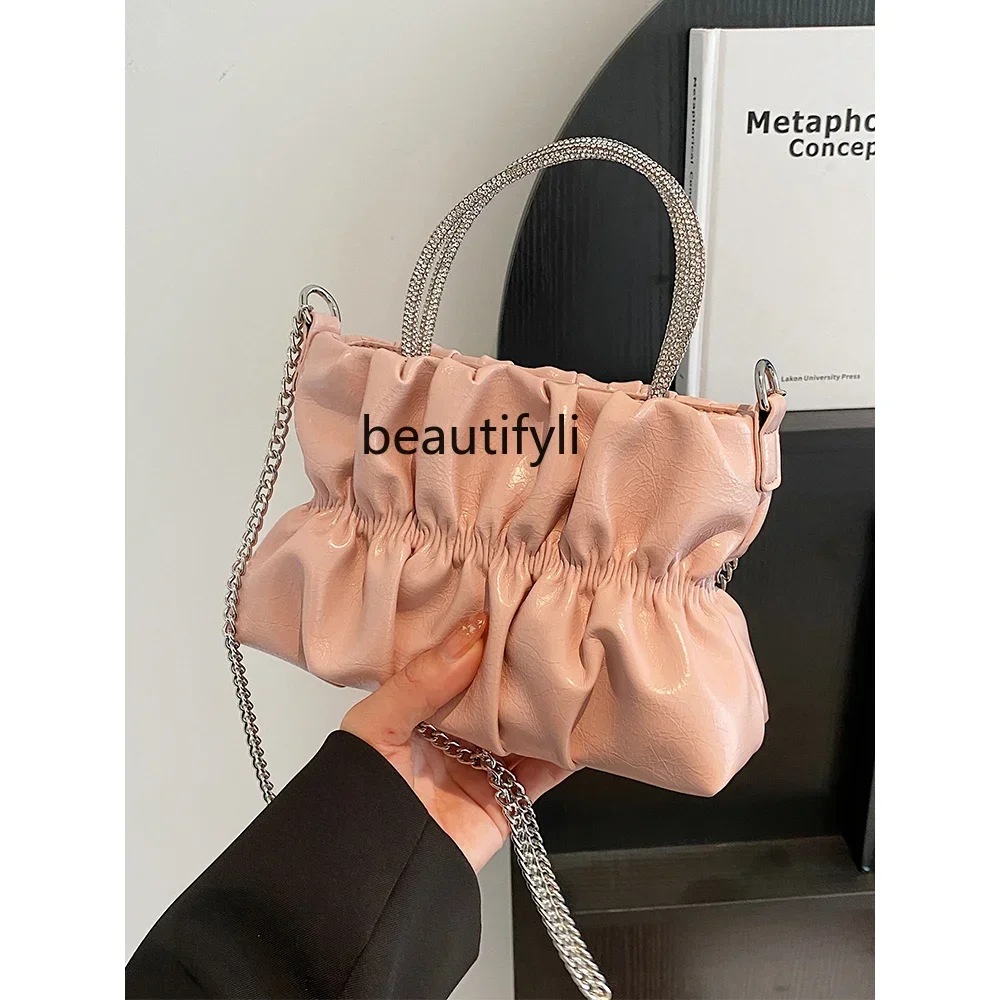 L11 yj Special-Interest Design Handbag Summer Pleated Shoulder Messenger Bag Chain Bag
L11 yj Special-Interest Design Handbag Summer Pleated Shoulder Messenger Bag Chain Bag