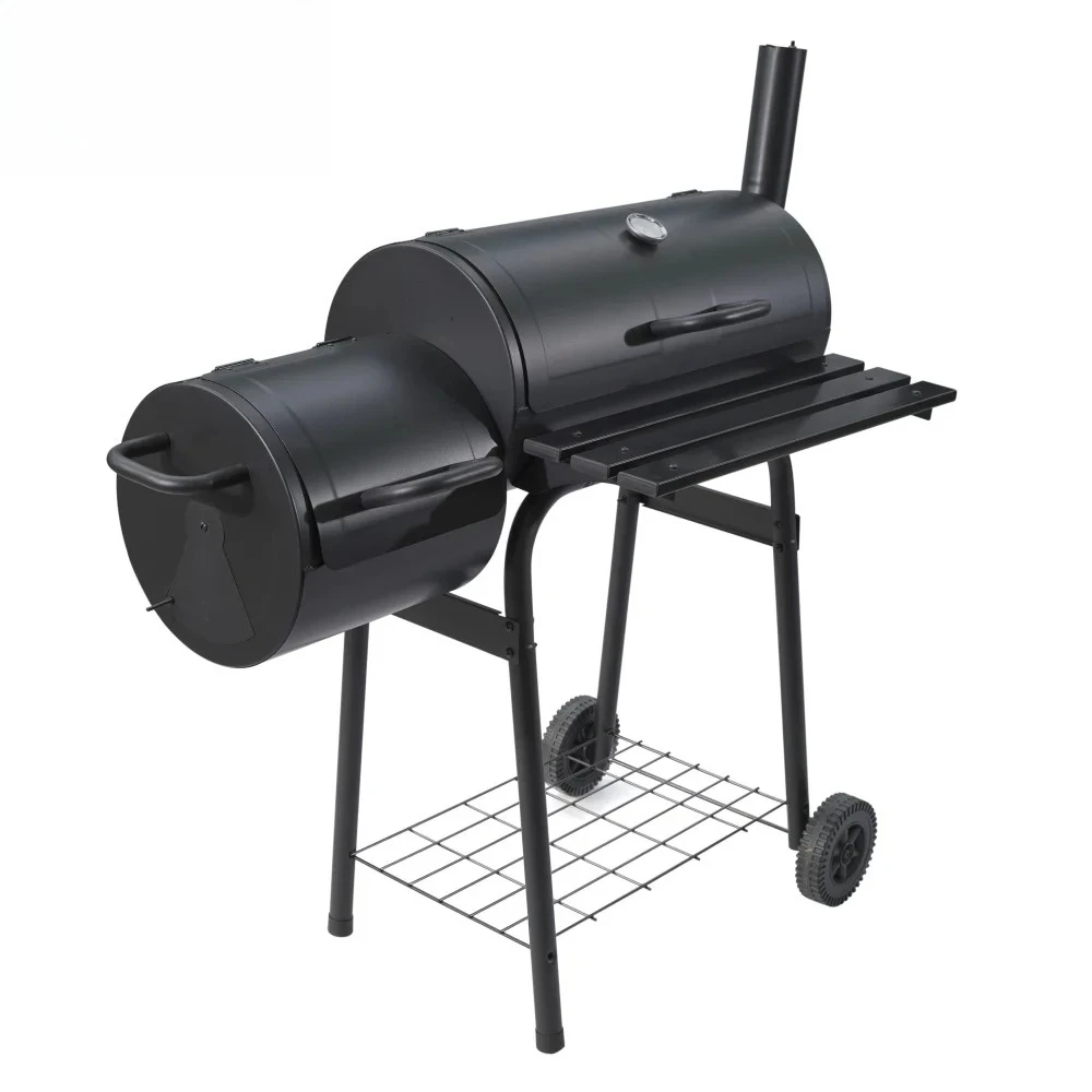 SCB-15 Oil Drum Trolley Charcoal Grill Outdoor Double Barrel Barbecue Grill With Offset Smoker
SCB-15 Oil Drum Trolley Charcoal Grill Outdoor Double Barrel Barbecue Grill With Offset Smoker