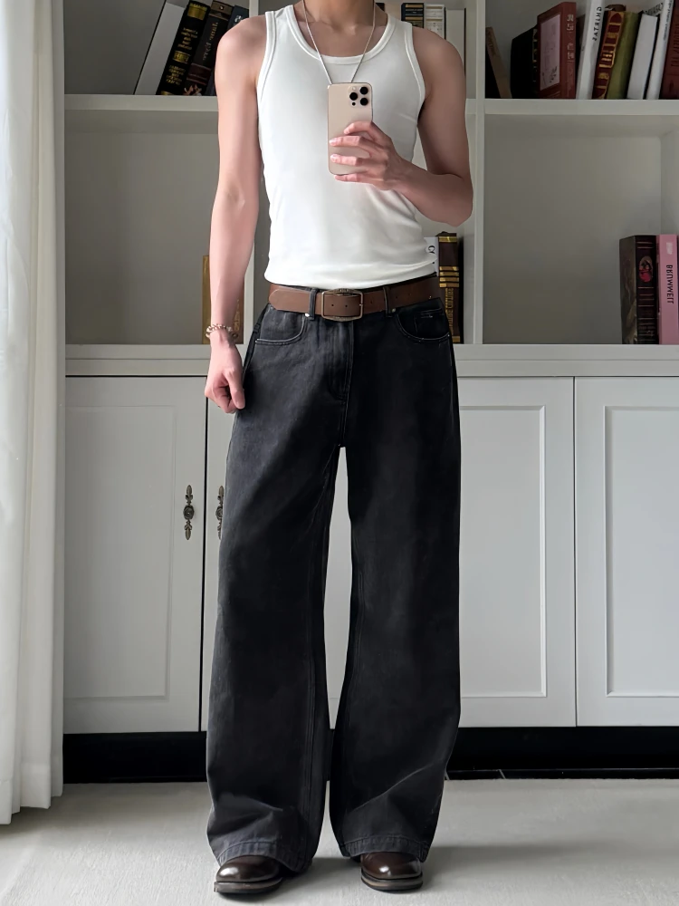 Retro Washed Grey Black Wide Leg Straight Cut Jeans American High Street Style Casual Versatile mid Waist Denim Pants
Retro Washed Grey Black Wide Leg Straight Cut Jeans American High Street Style Casual Versatile mid Waist Denim Pants