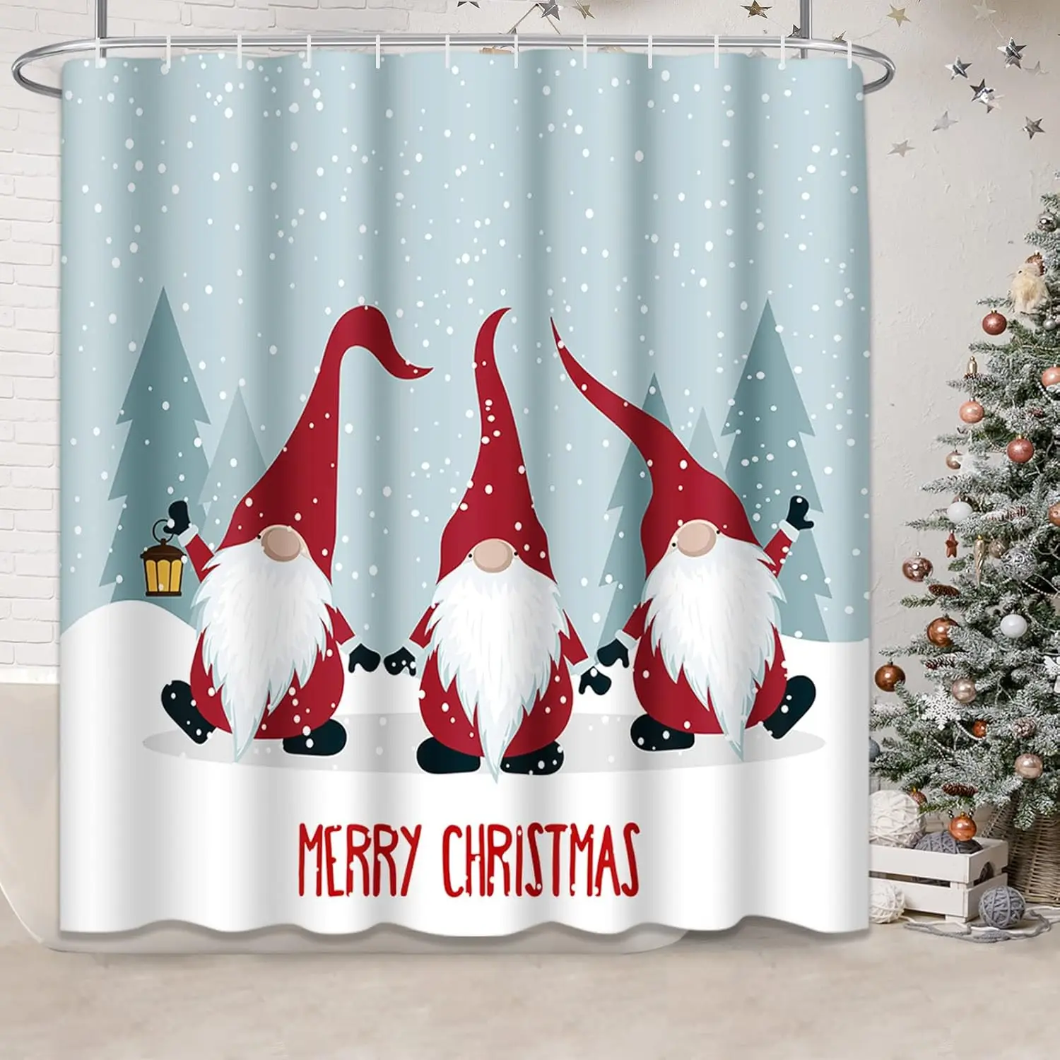 Три рождественских карликовых эльфа в снежной занавеске для душа, комплект водонепроницаемых тканевых занавесок для душа для ванной комнаты с 12 крючками 72 "X 72"
Три рождественских карликовых эльфа в снежной занавеске для душа, комплект водонепроницаемых тканевых занавесок для душа для ванной комнаты с 12 крючками 72 "X 72"