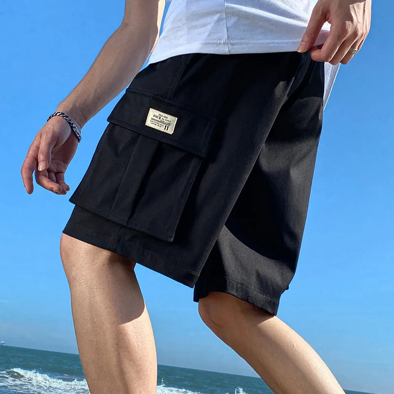 Men's Black Cargo Running Shorts with Large Pockets, Summer Outdoor Casual Wear, Breathable Cotton Blend Beach and Hiking Pants
Men's Black Cargo Running Shorts with Large Pockets, Summer Outdoor Casual Wear, Breathable Cotton Blend Beach and Hiking Pants