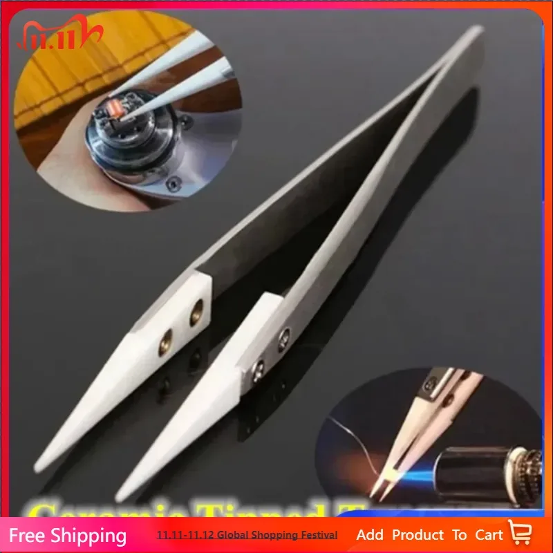 Ceramic Tipped Stainless Steel Tweezers Tips Heat Pointed Resistant Tweezer Electronic Soldering Tweezers Fine Pointed Tip
Ceramic Tipped Stainless Steel Tweezers Tips Heat Pointed Resistant Tweezer Electronic Soldering Tweezers Fine Pointed Tip