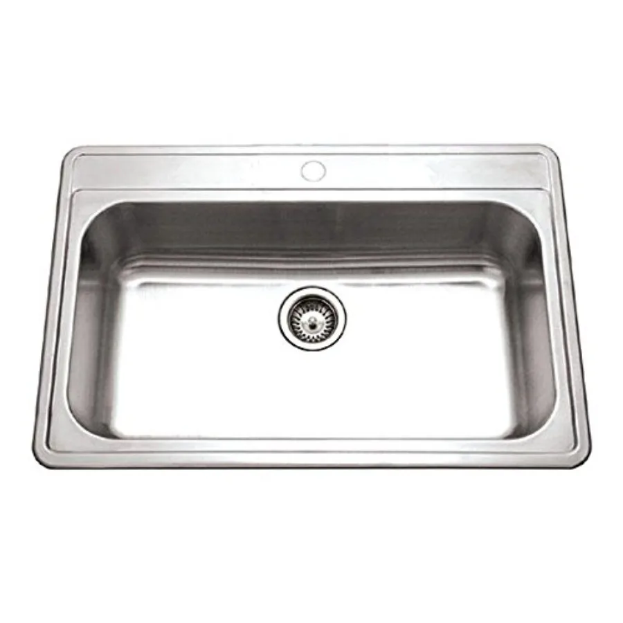 Premier Kitchen Sink: 33 Inch Drop-In Topmount 4-Hole Single Bowl Sink with Strainer, Durable and Versatile, ential for Home an
Premier Kitchen Sink: 33 Inch Drop-In Topmount 4-Hole Single Bowl Sink with Strainer, Durable and Versatile, ential for Home an