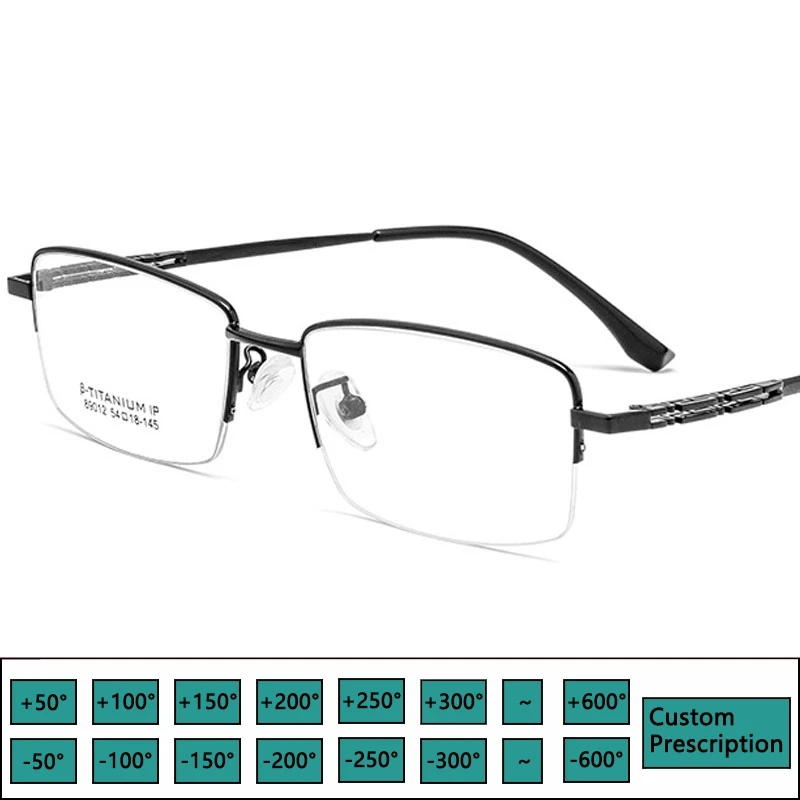 Титановые оправы для мужских очков от близорукости, модные мужские очки для чтения, полуоправы, деловые оправы для очков, люкс
Титановые оправы для мужских очков от близорукости, модные мужские очки для чтения, полуоправы, деловые оправы для очков, люкс