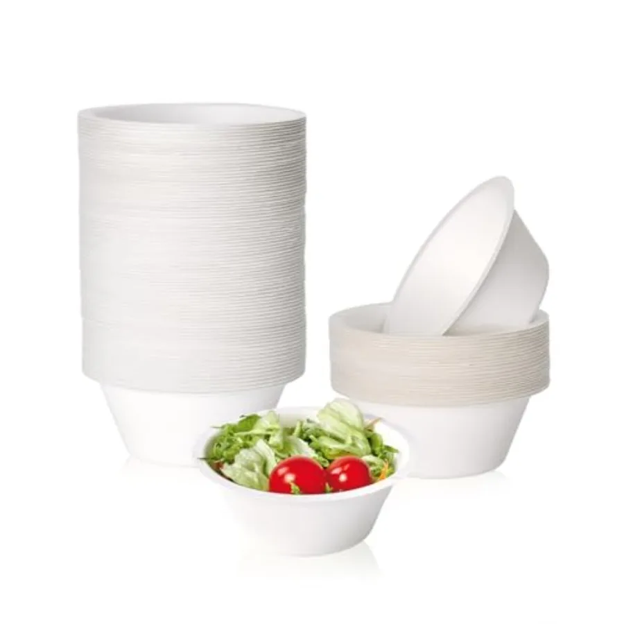 150 Pack Compostable Paper Bowls, 8 oz Heavy-Duty Disposable Biodegradable Soup Bowls Made of Natural Bagasse, Suitable for Ice
150 Pack Compostable Paper Bowls, 8 oz Heavy-Duty Disposable Biodegradable Soup Bowls Made of Natural Bagasse, Suitable for Ice