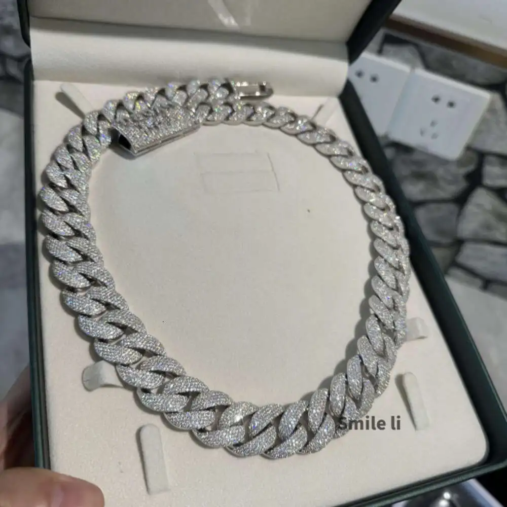 Thickness Large 20mm Diamond 925 Sterling Silver Iced Out Prong Setting Vvs Moissanite Gold Cuban Link Chain
Thickness Large 20mm Diamond 925 Sterling Silver Iced Out Prong Setting Vvs Moissanite Gold Cuban Link Chain