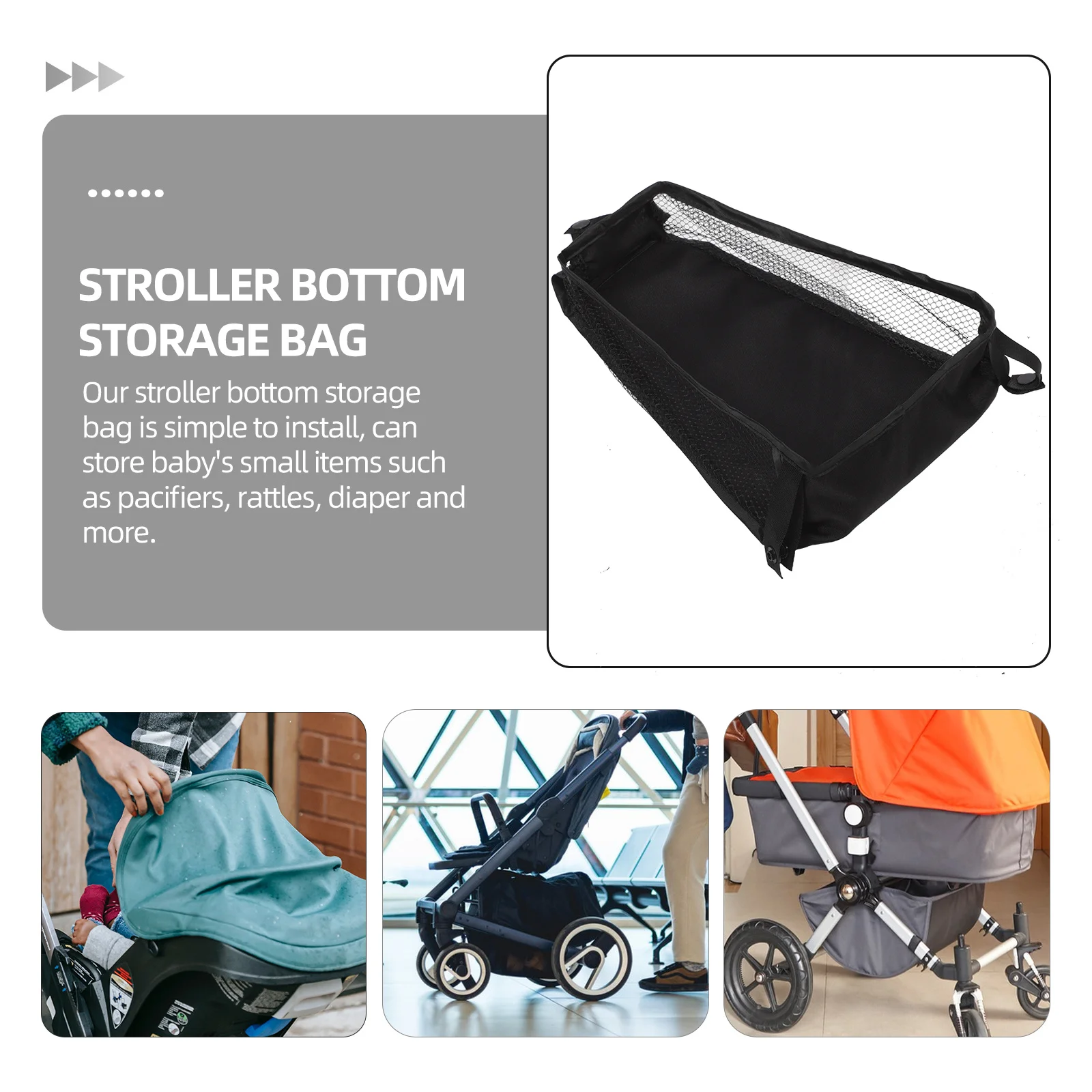 Stroller Hanging Bag Large Capacity Polyester Sturdy Lightweight Portable Universal Fit for Baby Stroller Bottom Storage
Stroller Hanging Bag Large Capacity Polyester Sturdy Lightweight Portable Universal Fit for Baby Stroller Bottom Storage