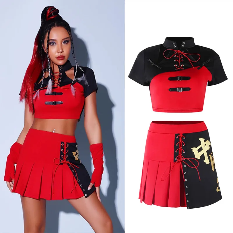 Chinese Style Streetwear Women Hip Hop Clothes Gogo Dancer Costume Rave Set Festival Clothing Stage Costume Dancer Dance Costume
Chinese Style Streetwear Women Hip Hop Clothes Gogo Dancer Costume Rave Set Festival Clothing Stage Costume Dancer Dance Costume