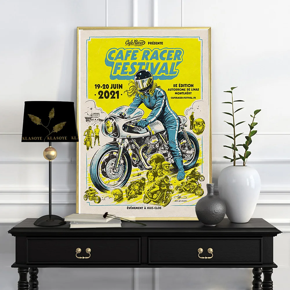 Cafe Racer Festival Vintage Art Print Poster Women Motorcycle Retro Canvas Painting Home Decor Wall Sticker
Cafe Racer Festival Vintage Art Print Poster Women Motorcycle Retro Canvas Painting Home Decor Wall Sticker