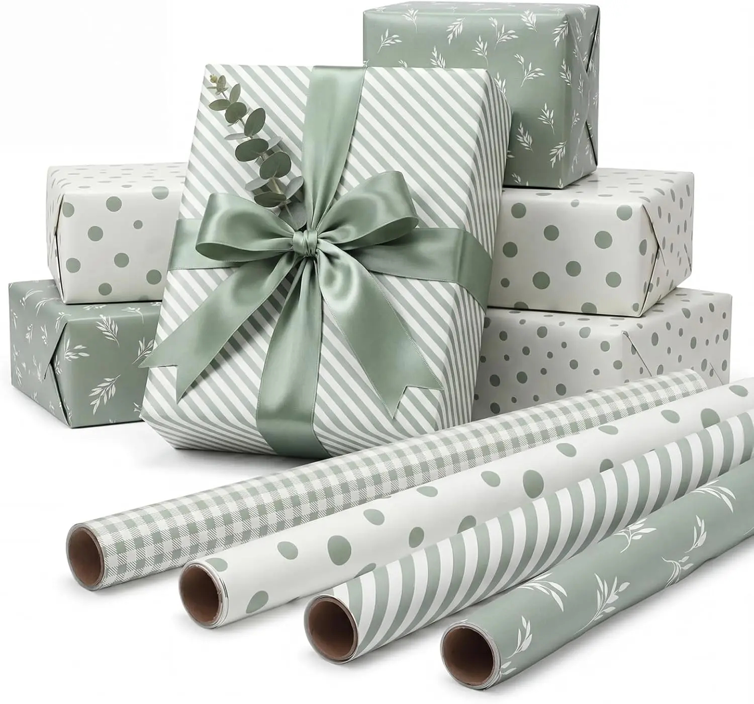 woric 4 Rolls Sage Green Wrapping Paper Neutral Wrapping Paper with Stripe Polka Dot Check Beige Leaves Design for Baby Shower Wedding Bridal Shower Graduation Birthday-17 x 120 in Per Roll
woric 4 Rolls Sage Green Wrapping Paper Neutral Wrapping Paper with Stripe Polka Dot Check Beige Leaves Design for Baby Shower Wedding Bridal Shower Graduation Birthday-17 x 120 in Per Roll