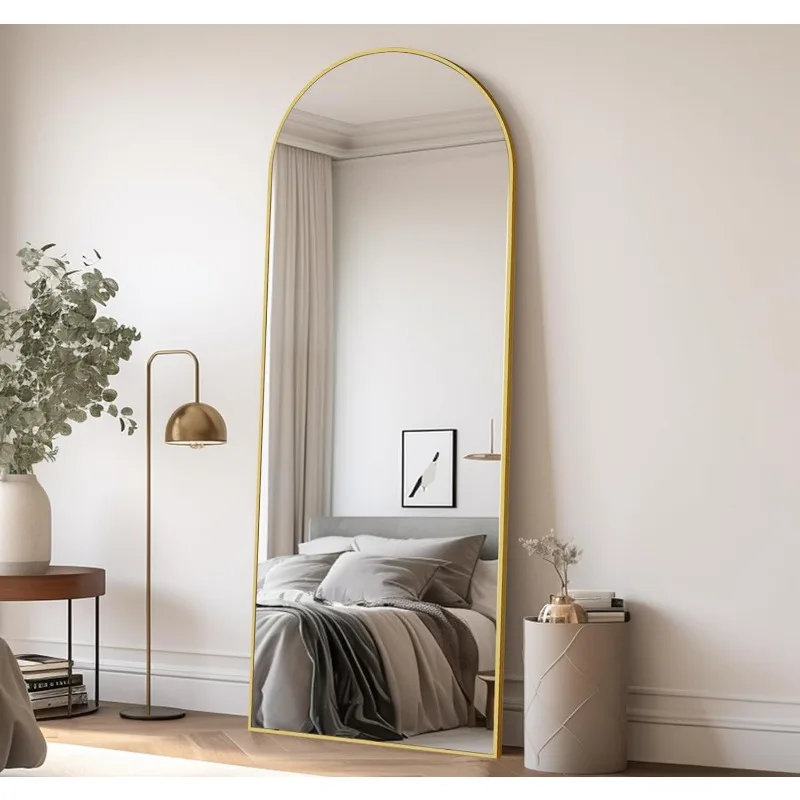 64''x21'' Arched Full Length Mirror, Floor Mirror with Stand, Aluminum Alloy Framed Full Body Mirror, Freestanding
64''x21'' Arched Full Length Mirror, Floor Mirror with Stand, Aluminum Alloy Framed Full Body Mirror, Freestanding