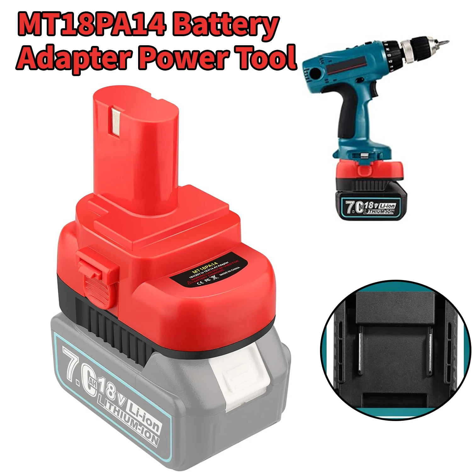 MT18PA14 Battery Adapter Compatible with Makita 18 V Batteries Step-Down Voltage Converter 18 V Lithium to 12 V Power Tool
MT18PA14 Battery Adapter Compatible with Makita 18 V Batteries Step-Down Voltage Converter 18 V Lithium to 12 V Power Tool