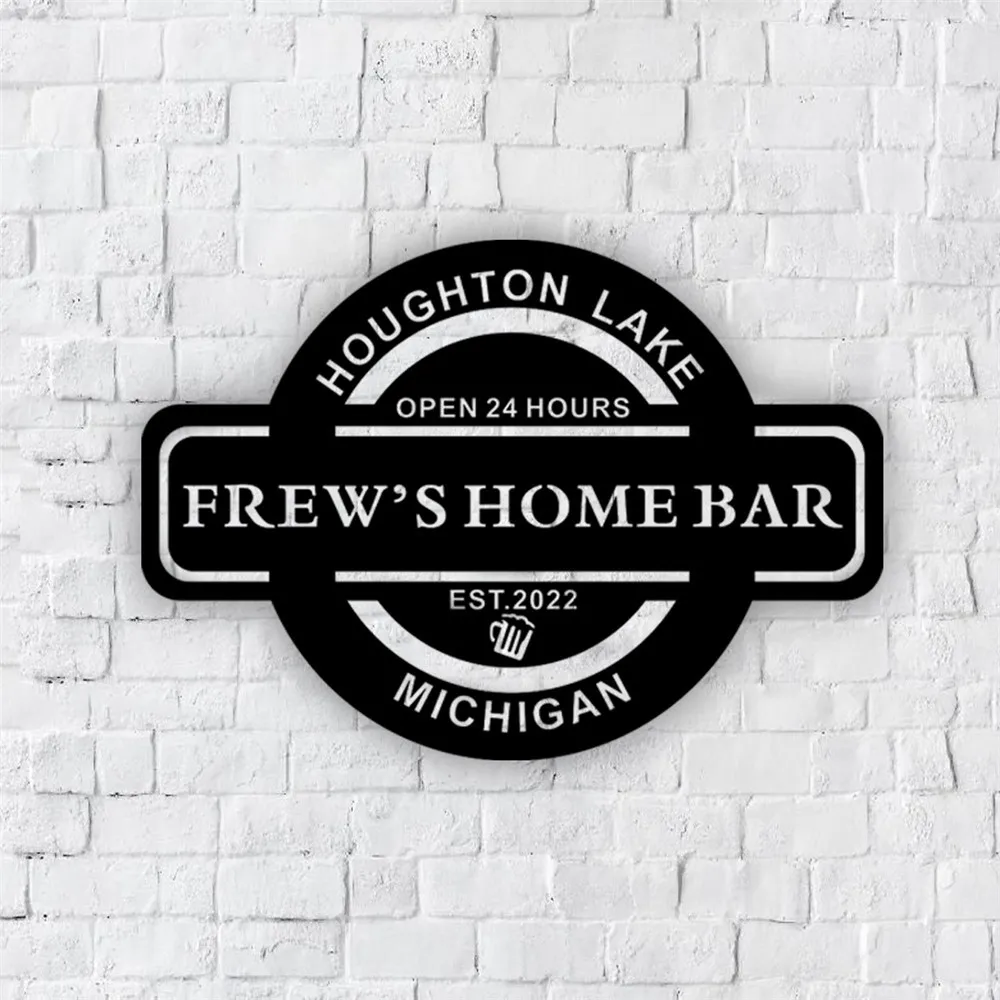 Name Personalized Custom Home Bar Sign Metal Black Plaque Home Decor for Kitchen Backyard Wall Hanging 30/40cm
Name Personalized Custom Home Bar Sign Metal Black Plaque Home Decor for Kitchen Backyard Wall Hanging 30/40cm