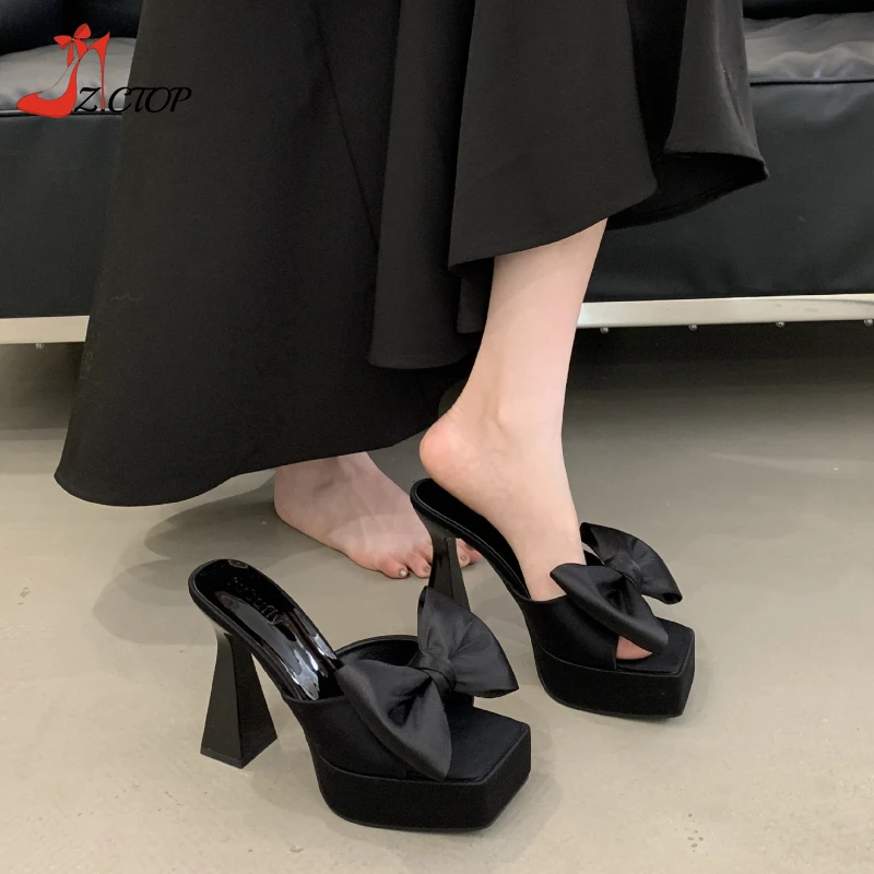 Summer Fashion Platform Women Sandals Chunky Heel Butterfly-Knot Peep Toe Super High Heels Slippers Slip On Black Party Shoes
Summer Fashion Platform Women Sandals Chunky Heel Butterfly-Knot Peep Toe Super High Heels Slippers Slip On Black Party Shoes
