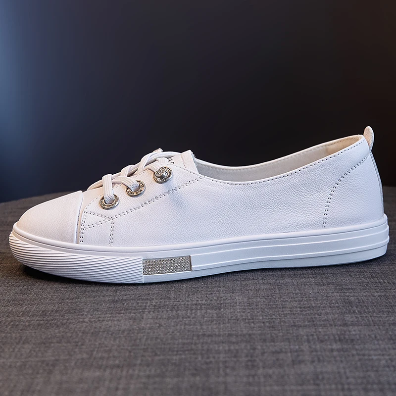 Women Genuine Leather White Sneakers Flat Slip On Casual Shoes Spring Summer Fashion Breathable Non-slip Vulcanized Shoes
Women Genuine Leather White Sneakers Flat Slip On Casual Shoes Spring Summer Fashion Breathable Non-slip Vulcanized Shoes
