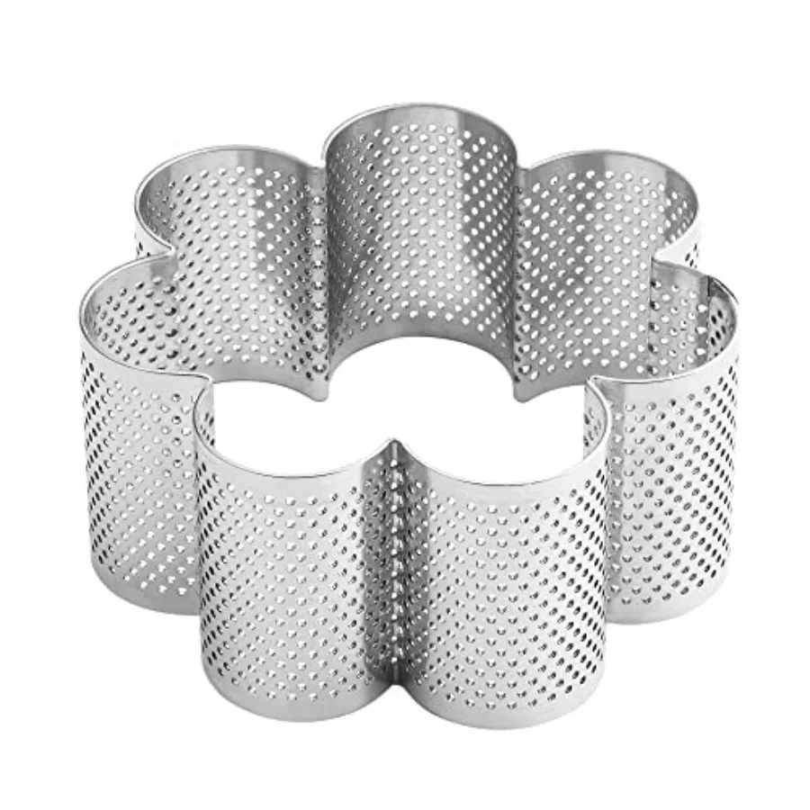 Flower Stainless Steel Perforated Cake Ring 4 Inch Diameter x 1-3/4 Inch High for Baking and Pastry Making Silver Metallic Fini
Flower Stainless Steel Perforated Cake Ring 4 Inch Diameter x 1-3/4 Inch High for Baking and Pastry Making Silver Metallic Fini