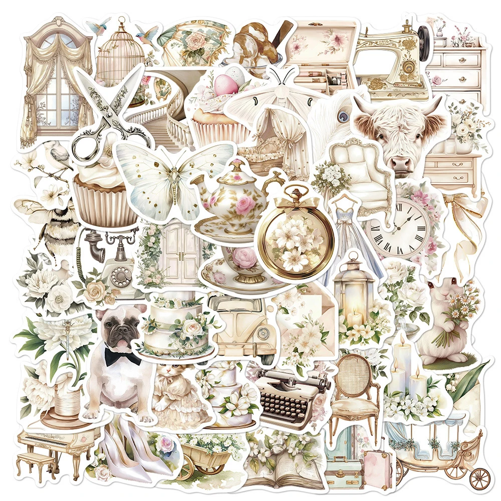 10/30/50pcs Retro White Art Pastoral Life Stickers Aesthetic Sticker DIY Water Bottle Suitcase Phone Graffiti Decals Decoration
10/30/50pcs Retro White Art Pastoral Life Stickers Aesthetic Sticker DIY Water Bottle Suitcase Phone Graffiti Decals Decoration