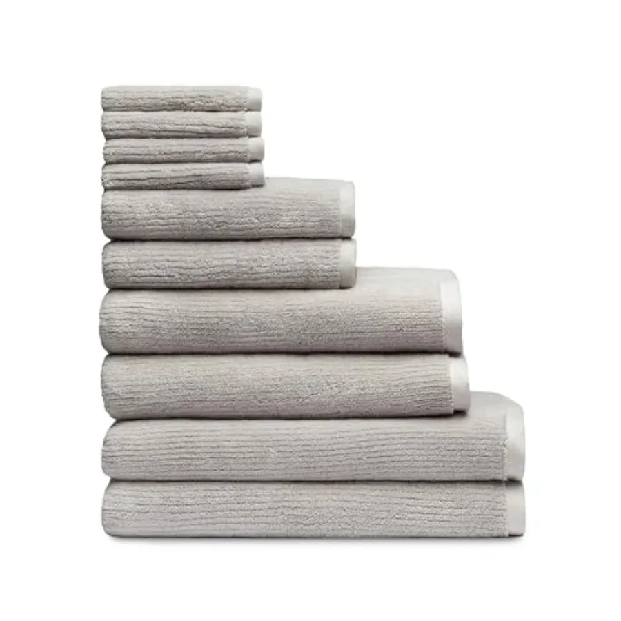 Complete Ribbed Terry Bath Bundle for Home Use - 60 Cotton 40 Viscose from Bamboo - Light Grey - Soft Absorbent Towel Set with
Complete Ribbed Terry Bath Bundle for Home Use - 60 Cotton 40 Viscose from Bamboo - Light Grey - Soft Absorbent Towel Set with