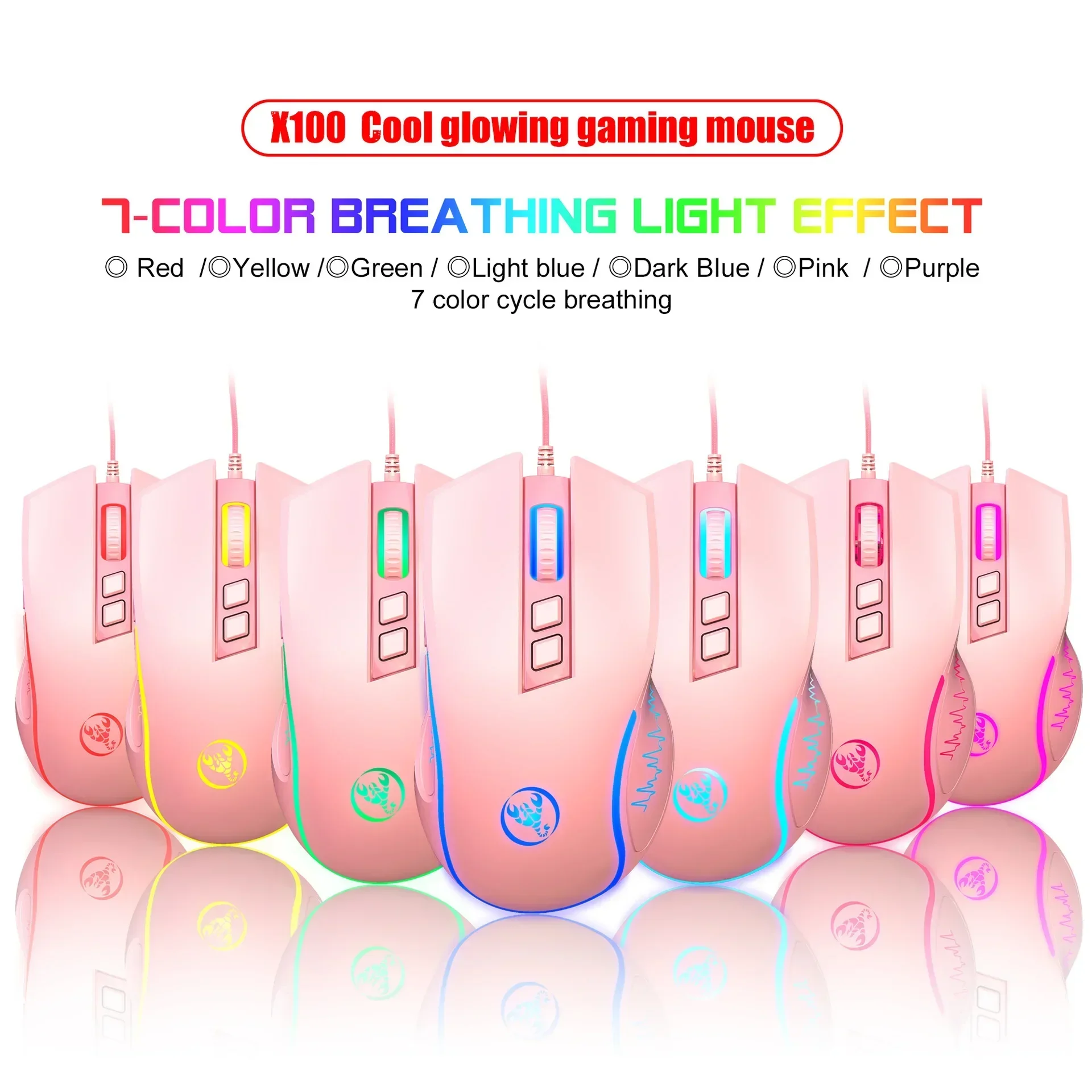 ZLRLMHY Wired mouse 3200DPI Popular choice X100 ergonomic RGB backlit ABS 7D 3600 adjustable optical mouse for laptop game
ZLRLMHY Wired mouse 3200DPI Popular choice X100 ergonomic RGB backlit ABS 7D 3600 adjustable optical mouse for laptop game