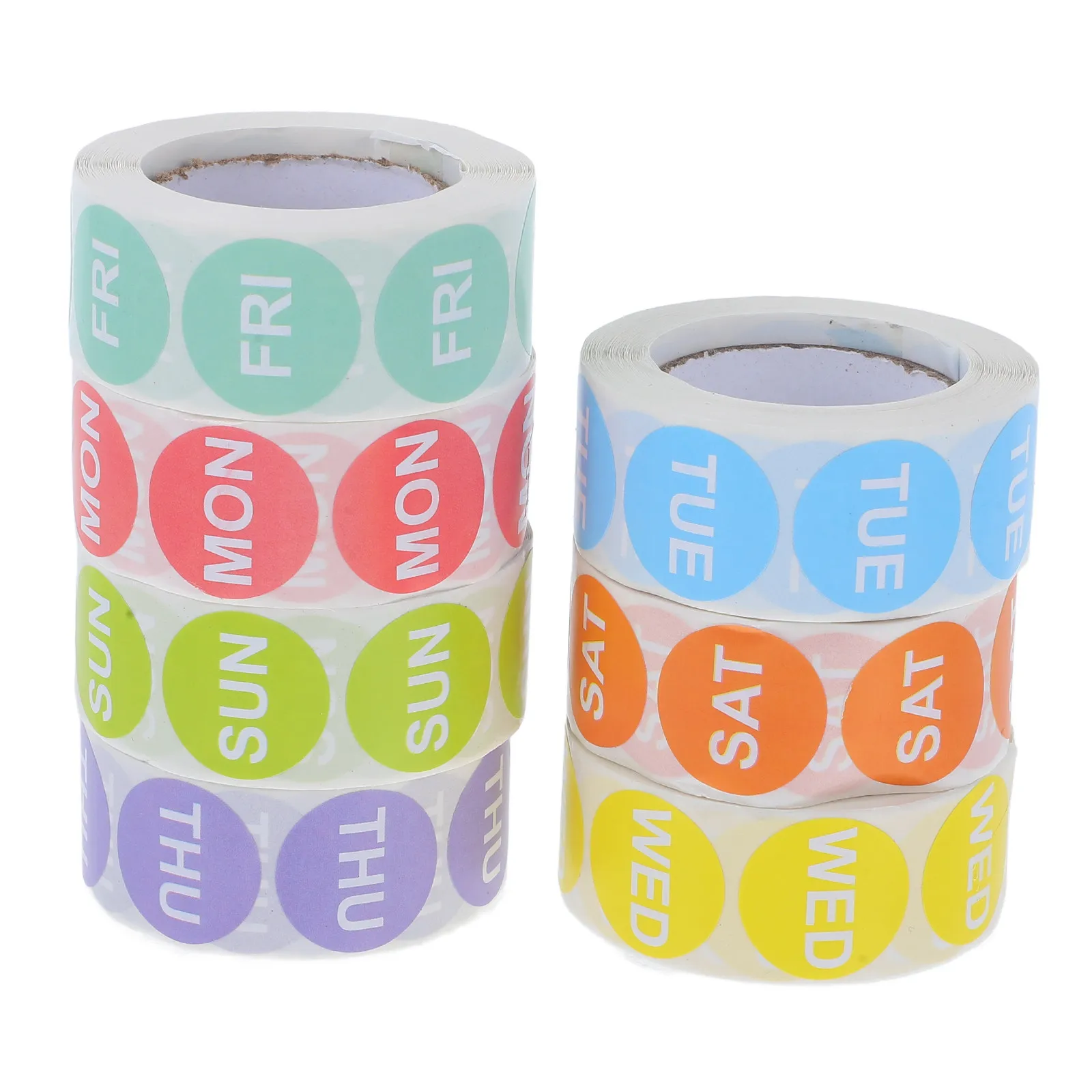 7 Rolls Days of Week Label Stickers Colorful Adhesive Dots for Food Package Sealing Inventory Management Weekday Stickers
7 Rolls Days of Week Label Stickers Colorful Adhesive Dots for Food Package Sealing Inventory Management Weekday Stickers
