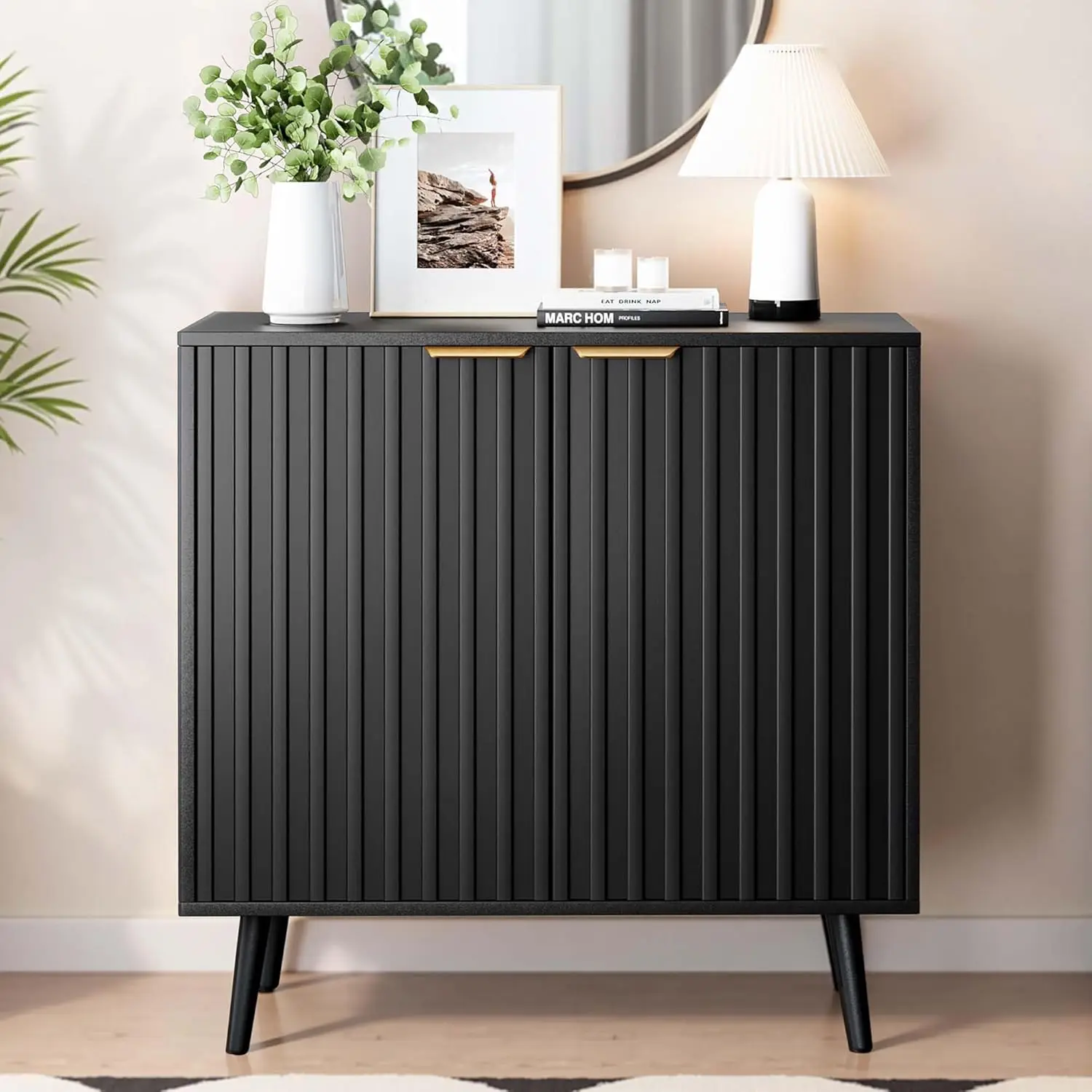 Fluted Buffet Cabinet with Storage, Modern Sideboard for Living Room Entryway, Black
Fluted Buffet Cabinet with Storage, Modern Sideboard for Living Room Entryway, Black