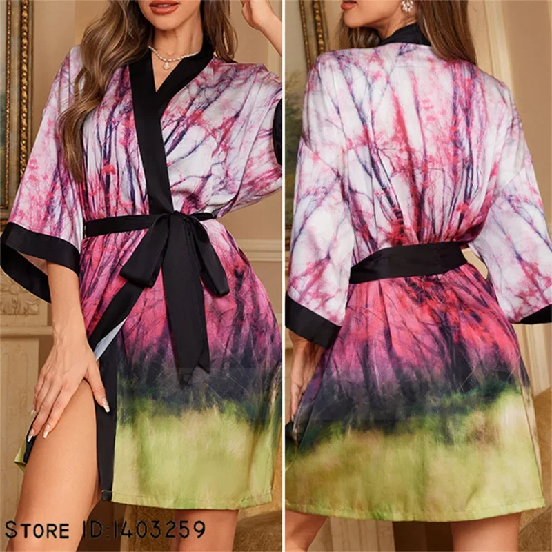Summer Satin Loungewear Nightgown Chinese Style Print Robe Female Sleepwear Casual Home Dress Half Sleeve Kimono Bathrobe Gown
Summer Satin Loungewear Nightgown Chinese Style Print Robe Female Sleepwear Casual Home Dress Half Sleeve Kimono Bathrobe Gown
