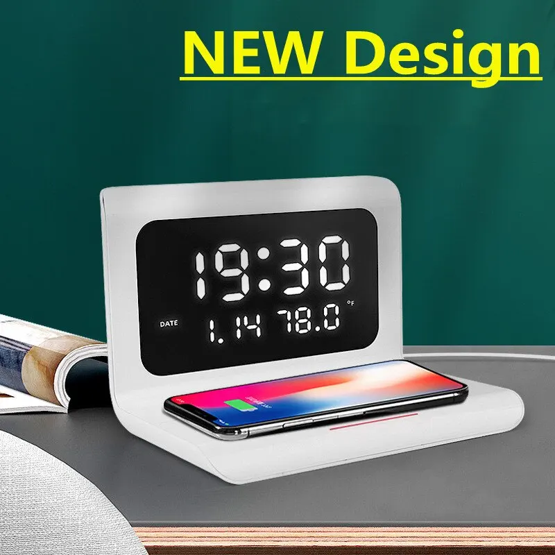 15W Wireless Charger Pad Stand with Alarm Clock Thermometer for iPhone 14 13 12 11 X Samsung Xiaomi Phone Fast Charging Station
15W Wireless Charger Pad Stand with Alarm Clock Thermometer for iPhone 14 13 12 11 X Samsung Xiaomi Phone Fast Charging Station