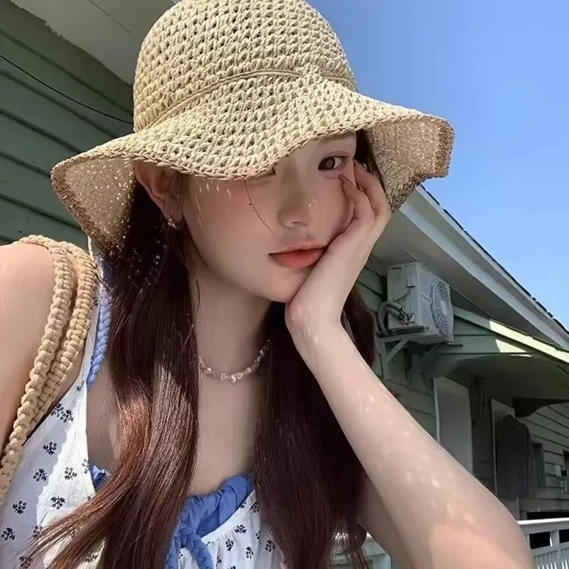 Summer Straw Bucket Hats For Women Hollow Vent Panama Cap Female Foldable Fisherman Hat Outdoor Travel Sun Protection Hats Gorro
Summer Straw Bucket Hats For Women Hollow Vent Panama Cap Female Foldable Fisherman Hat Outdoor Travel Sun Protection Hats Gorro