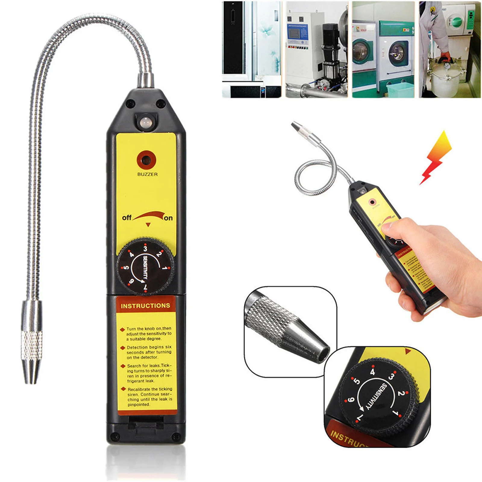 Leak Detector With Probe for Halogen LED Instructions Light Detector Suitable for Halogen R134a R410a R22a SNO88
Leak Detector With Probe for Halogen LED Instructions Light Detector Suitable for Halogen R134a R410a R22a SNO88