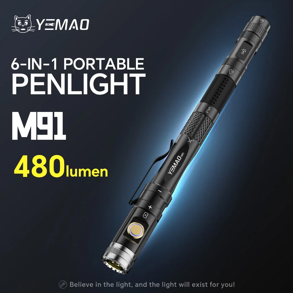 YEMAO LED Pen Flashlights Waterproof Pocket Rechargeable Flashlight With Clip Small Flashlights For Outdoor, Work, Emergency 
YEMAO LED Pen Flashlights Waterproof Pocket Rechargeable Flashlight With Clip Small Flashlights For Outdoor, Work, Emergency