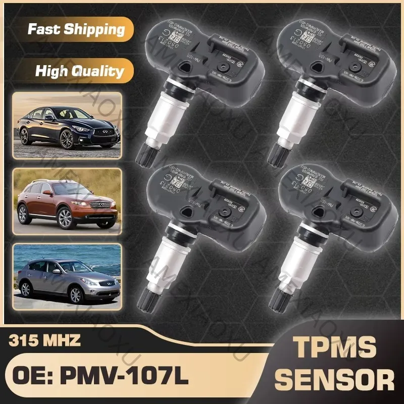 4x 315MHz TPMS PMV-107L 40700-JK00A 40700-JK01A Tire Pressure Sensor Monitoring Sensor For Infiniti G FX EX Nissan Murano Rogue
4x 315MHz TPMS PMV-107L 40700-JK00A 40700-JK01A Tire Pressure Sensor Monitoring Sensor For Infiniti G FX EX Nissan Murano Rogue
