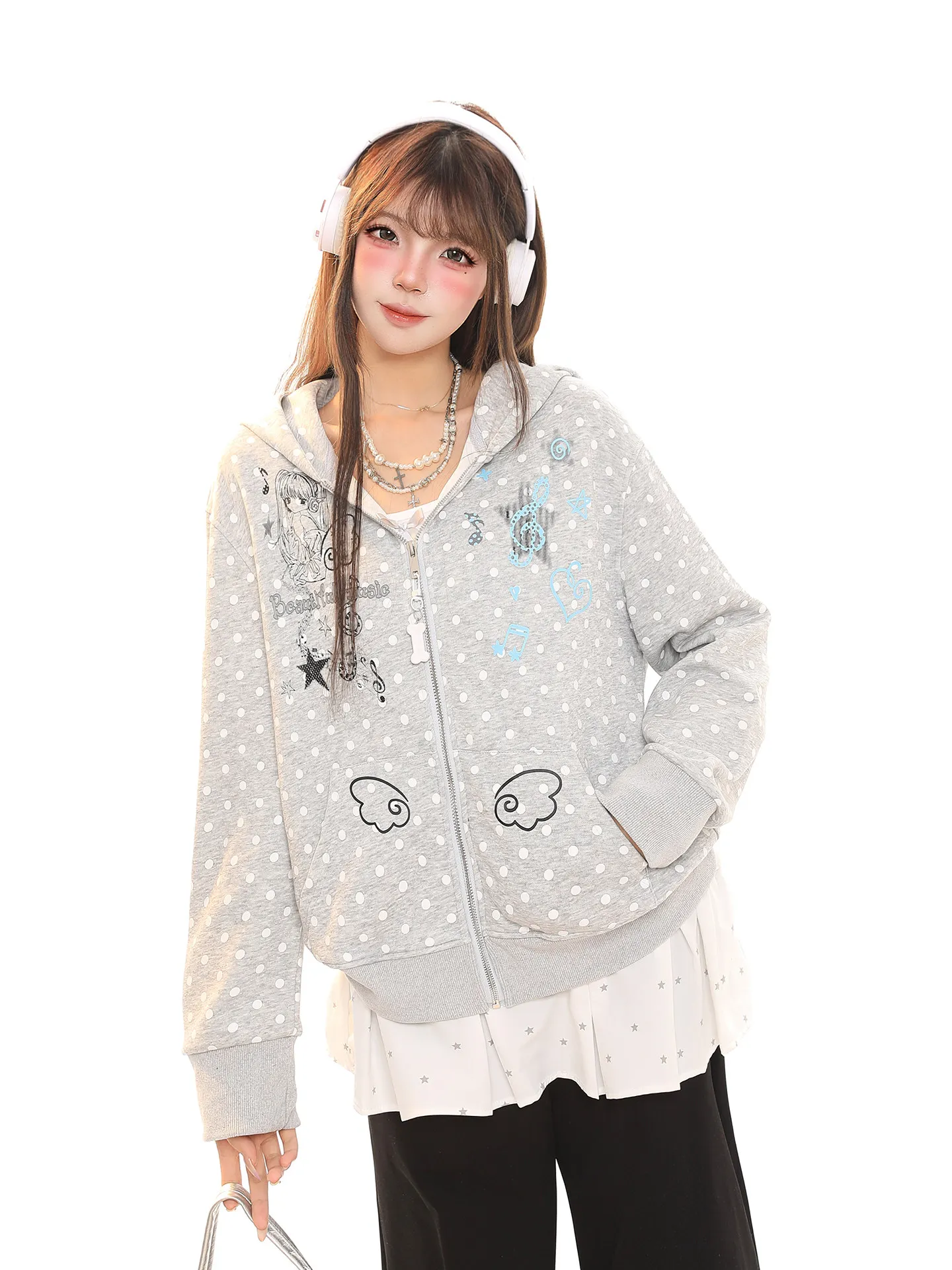Korean Cartoon Polka Dot Hooded Open Cardigan Sweatshirt Women Spring Lazy Cute Anti Aging Unique Versatile Outerwear
Korean Cartoon Polka Dot Hooded Open Cardigan Sweatshirt Women Spring Lazy Cute Anti Aging Unique Versatile Outerwear