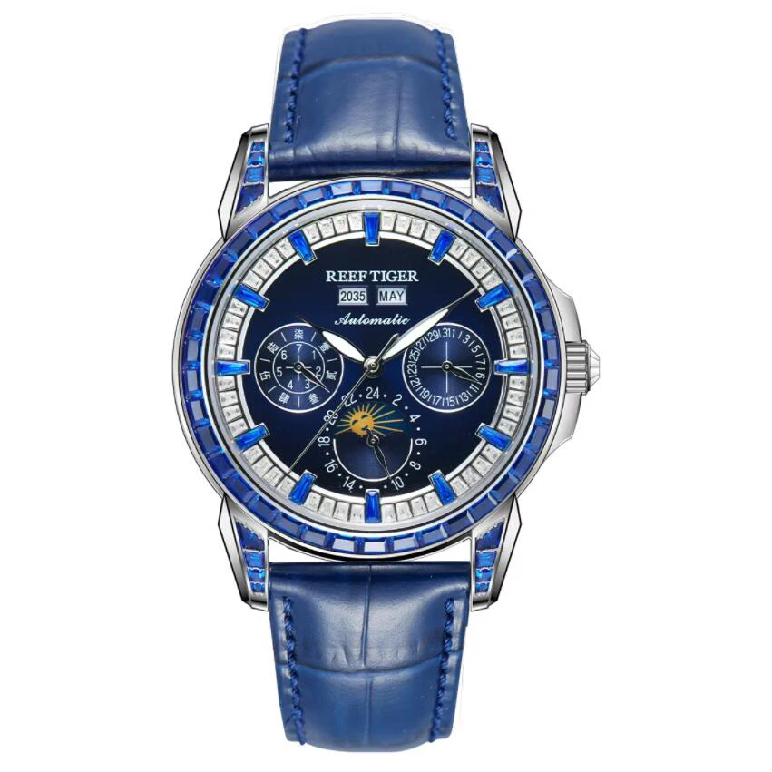Reef Tiger Men Automatic Watch 42.7mm Vintage Mechanical Wristwatch 50M Waterproof Luminous Multi Dial Year,Month,Week,Date
Reef Tiger Men Automatic Watch 42.7mm Vintage Mechanical Wristwatch 50M Waterproof Luminous Multi Dial Year,Month,Week,Date